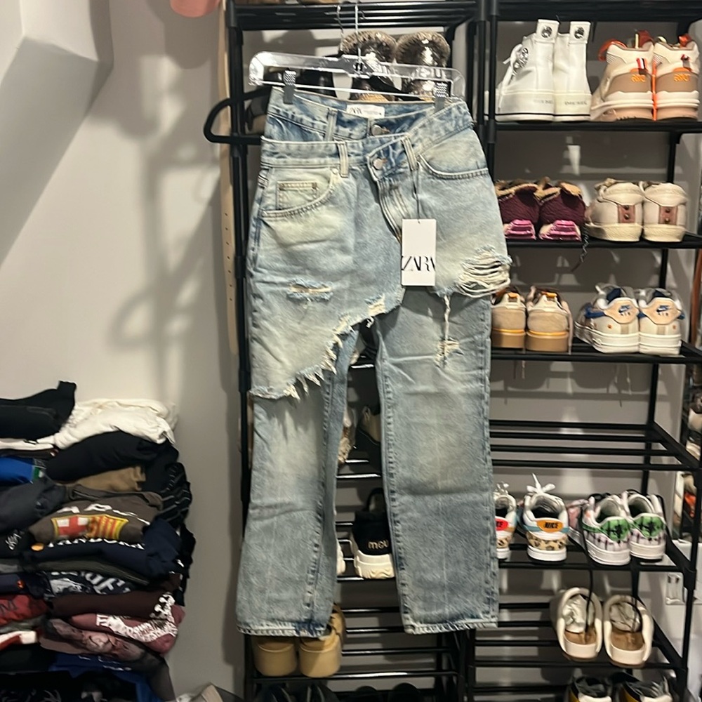 Zara the layered denim pant. New